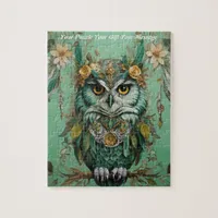 Cute Beautiful Boho Owl Jigsaw Puzzle