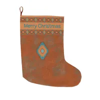 Southwest Diamond Pattern Personalized Large Christmas Stocking
