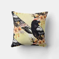 Watercolor Flowers Floral Raven Botanicals Throw Pillow