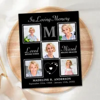 Budget Memorial Elegant 5 Photo Funeral Thank You