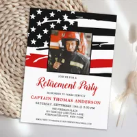 Budget Firefighter Retirement Photo Fireman Invite