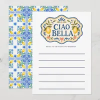 Ciao Bella Amalfi Coast Lemon Italian Bachelorette Advice Card
