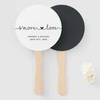 Trendy Black and White Typography S'more Love Hand Fan