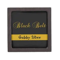 Martial Arts Black Belt Black and Gold Jewelry Box