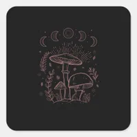 Goblincore Aesthetic Academia Cottagecore Mushroom Square Sticker