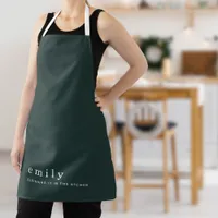 Minimalist Fun Quote Name Green Christmas Apron