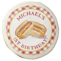 Hot Dog Birthday Sugar Cookie – Fun BBQ Cookout Pi
