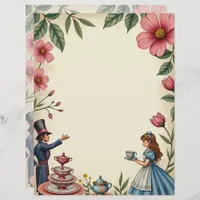 Alice Mad Hatter Tea Party Scrapbook Paper