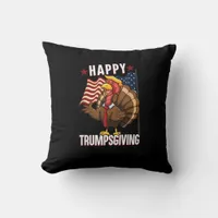 Happy Trumpsgiving Funny Thanksgiving Turkey Trump Throw Pillow