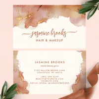 Elegant Terracotta Gold Watercolor  Business Card