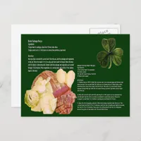 Corned Beef and Cabbage Recipe Postcard