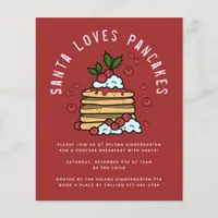 BUDGET Santa Loves Pancakes School PTA Fundraiser  Flyer