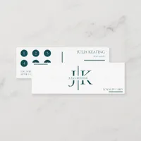 Professional Emerald Green Modern Minimalist Salon Loyalty Card