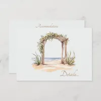 Watercolor Beach Arch Minimalist Wedding Details Enclosure Card