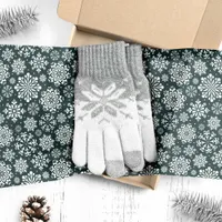 White Snowflakes on Dark Green Christmas Tissue Paper