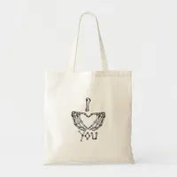 Skeleton Hands Making A Heart Subtle Expression Tote Bag