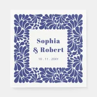 Mexican Blue Talavera Wedding Napkins