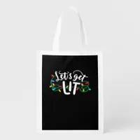 Christmas Funny Pajamas Let's Get Lit Christmas Cl Grocery Bag