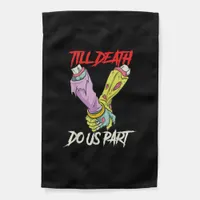 Till Death Do Us Part Zombie Hands Death Pastel Go Garden Flag