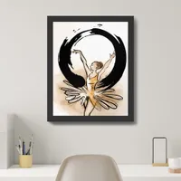 Watercolor Gold Enso Ballerina Wall Art