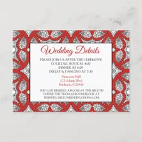 Black and Red Mandala Wedding Details Card