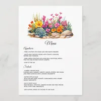 Desert Hues Floral Wedding Menu