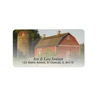 Red Barn and Silo Return Address Label