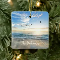 Tropical Beach Vacation Photo Keepsake Ceramic Ornament