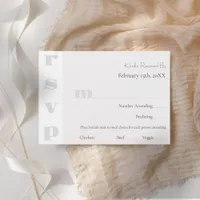 Simple Modern Minimalist Grayscale Wedding RSVP