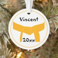 Martial Arts Orange Belt Dated Ornament