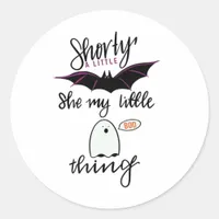 Shorty Batty Funny Retro Classic Round Sticker