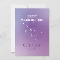 Zodiac Sign Cancer Lavender Flat Card