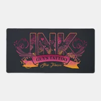 Ink Typography Tattoo Artist ID815 Desk Mat