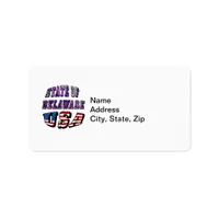 State of Delaware USA Photo & Flag Text Label