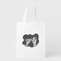 Skeleton Heart Hands Promise Symbolic Feeling Grocery Bag