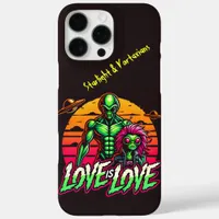 Romantic Aliens Under Cosmic Sunset iPhone 16 Pro Max Case