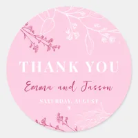 Pink Magenta Classic Round Sticker