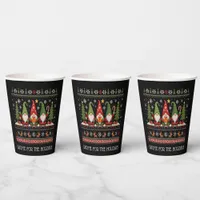Funny Colorful Pixelated Gnome for the Holidays Paper Cups