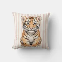 Watercolor Bengal Tiger Cub Cushion Pillow Cover