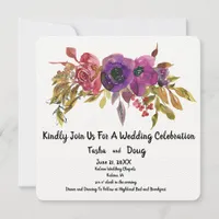 Floral Arrangement Watercolor Wedding Invitation