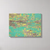 Peeling Green and Yellow Paint Canvas Print