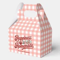 Red Gingham "Happiness is Homemade" Holiday Treat Favor Boxes