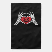Skeleton Hands A Heart Spooky Halloween Garden Flag