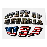 State of Georgia and USA Flag Text