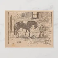 I Was Glad To Get Back To My Stall Postcard