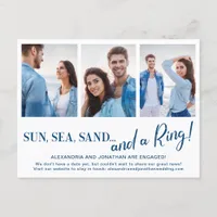 3 Photo Beach Engagement Announcement Postcard