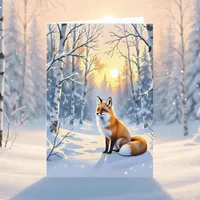 Happy Winter Solstice | Fox in Snow Card