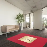 Red business logo rug