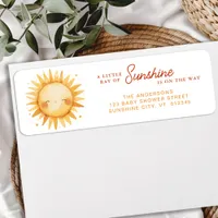 Little Ray Of Sunshine Baby Shower Return Address Label