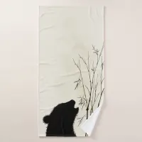 Panda Silhouette Bath Towel